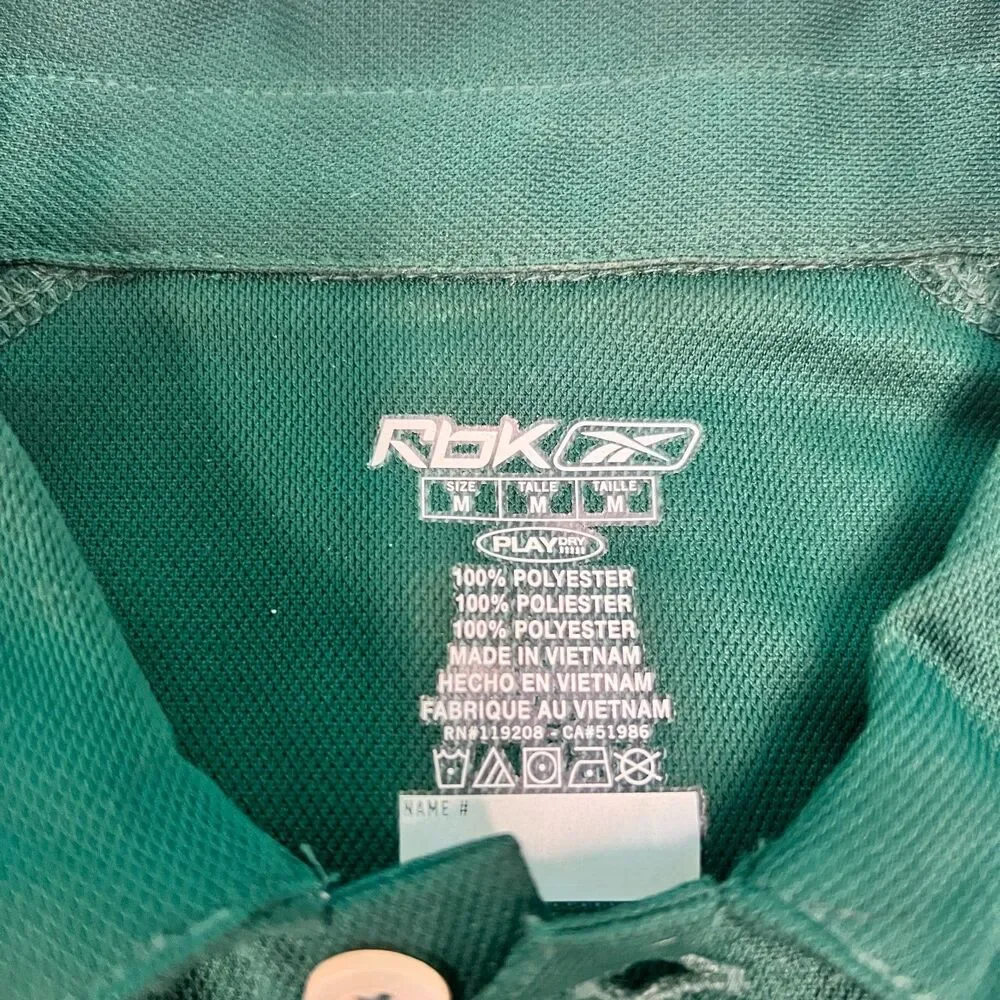 Reebok NFL New York Jets Sideline Polo Mens M Green Play Dry Coaches Golf Shirt